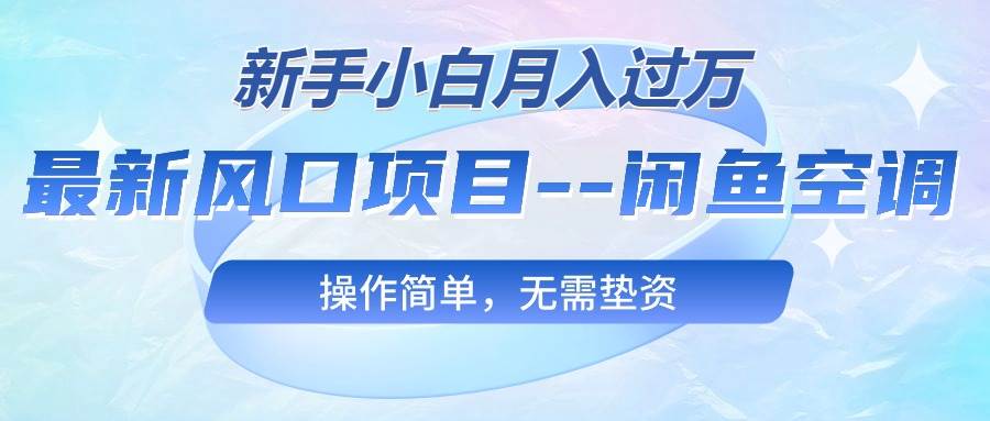 最新风口项目—闲鱼空调，新手小白月入过万，操作简单，无需垫资-辰阳网创